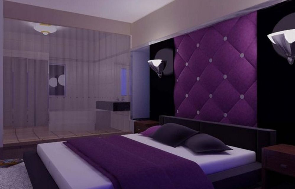 1 – اللون الأرجواني أفضل الألوان لغرف النوم
