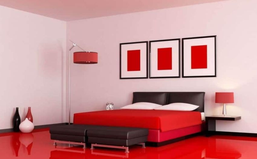 3 – اللون الأحمر أفضل الألوان لغرف النوم