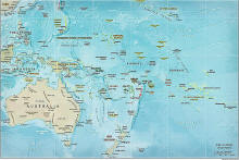 الخريطة السياسية الحالية لقارة أوقيانوسيا